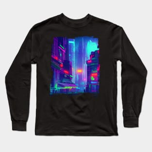 Japan Neon City Lights Long Sleeve T-Shirt